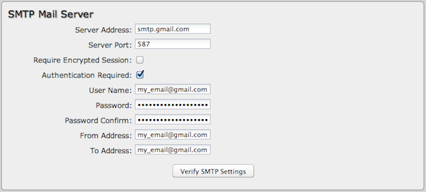 mac configure smtp for gmail send